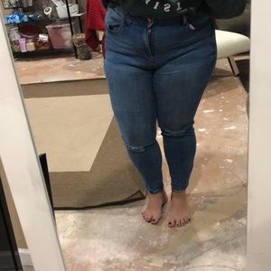 Justfab - High Waisted Skinny Ankle Grazer Jeans